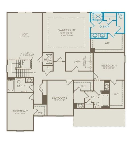 2D floor plan layout of this home in Haverhill Estates, Dacula, GA (Image 2).