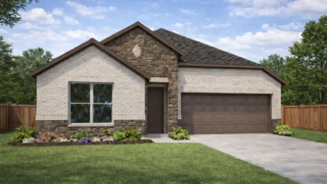 Front exterior of a new home in Mill Creek Estates, Magnolia, TX, highlighting curb appeal (Image 1). Front exterior of a new home in Mill Creek Estates, Magnolia, TX, highlighting curb appeal (Image 1).