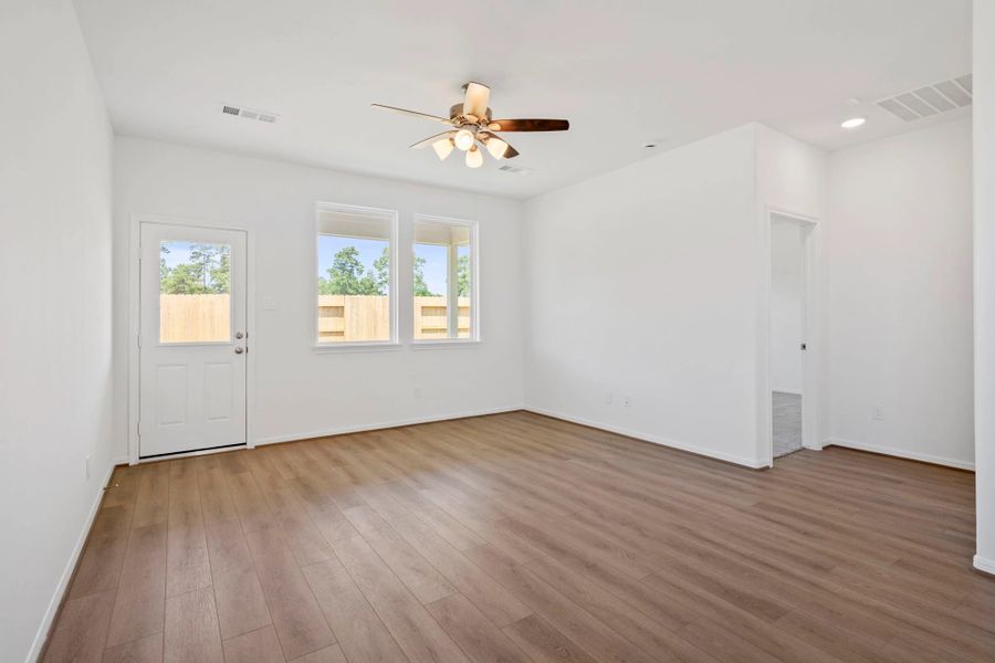 Family room. Note: Sample product photo. Actual exterior and interior selections may vary by homesite. Photo may be virtually staged Family room. Note: Sample product photo. Actual exterior and interior selections may vary by homesite. Photo may be virtually staged