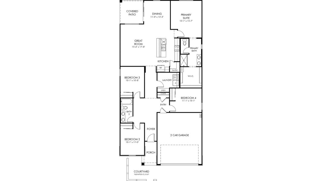 2D floor plan layout of this home in Entrada Estate Series, Tolleson, AZ (Image 1). 2D floor plan layout of this home in Entrada Estate Series, Tolleson, AZ (Image 1).