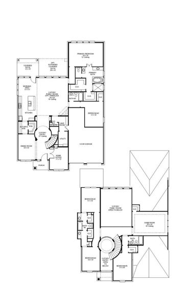 2D floor plan layout of this home in Sienna 60', Missouri City, TX (Image 2).