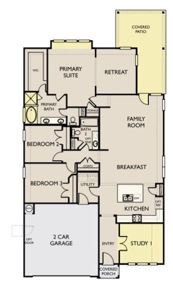 2D floor plan layout of this home in Willow Springs, Buda, TX (Image 4).