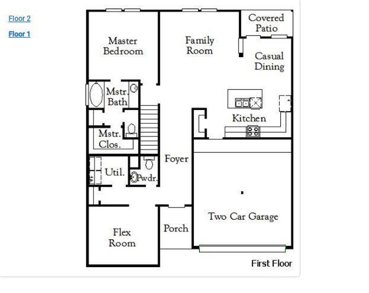 2D floor plan layout of this home in Westridge Cove, Conroe, TX (Image 5).