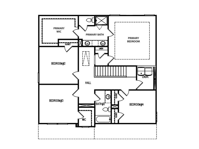 2D floor plan layout for the The Baxley by My Home Communities in Red Bird Manor, Jefferson, GA (Image 4).