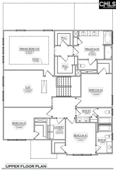2D floor plan layout of this home in Blythewood Farms, Blythewood, SC (Image 5).