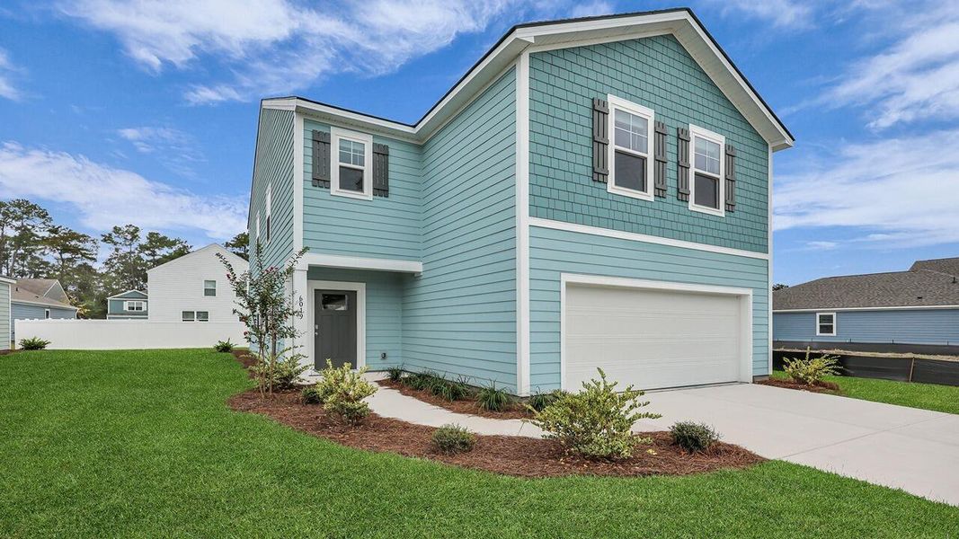 Front exterior of a new home in Hillcrest, Ravenel, SC, highlighting curb appeal (Image 21).