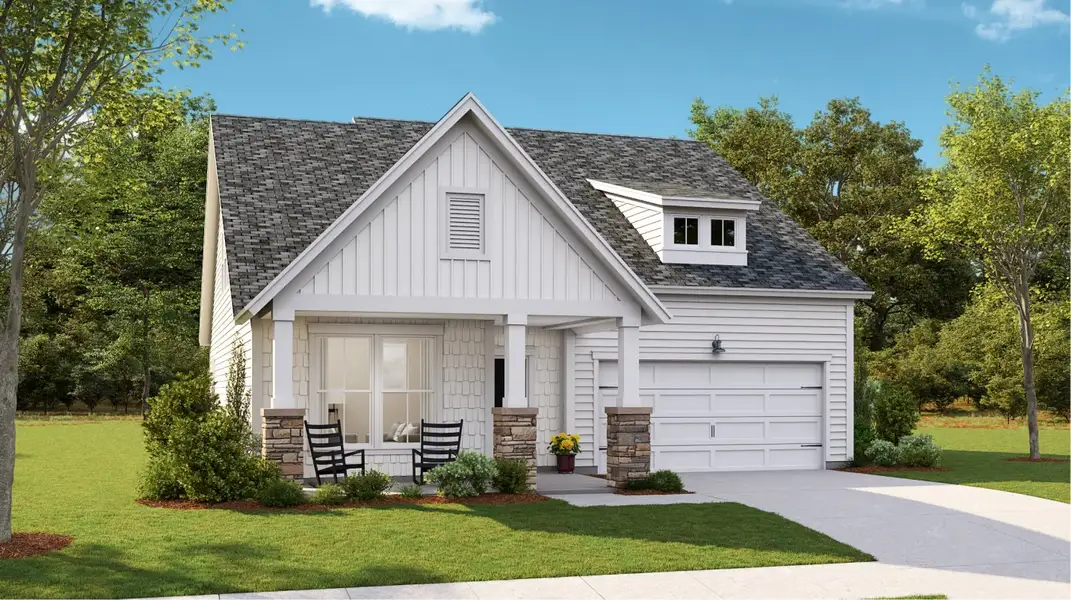 Front exterior of a new home in Limehouse Farms, Summerville, SC, highlighting curb appeal (Image 1). Front exterior of a new home in Limehouse Farms, Summerville, SC, highlighting curb appeal (Image 1).