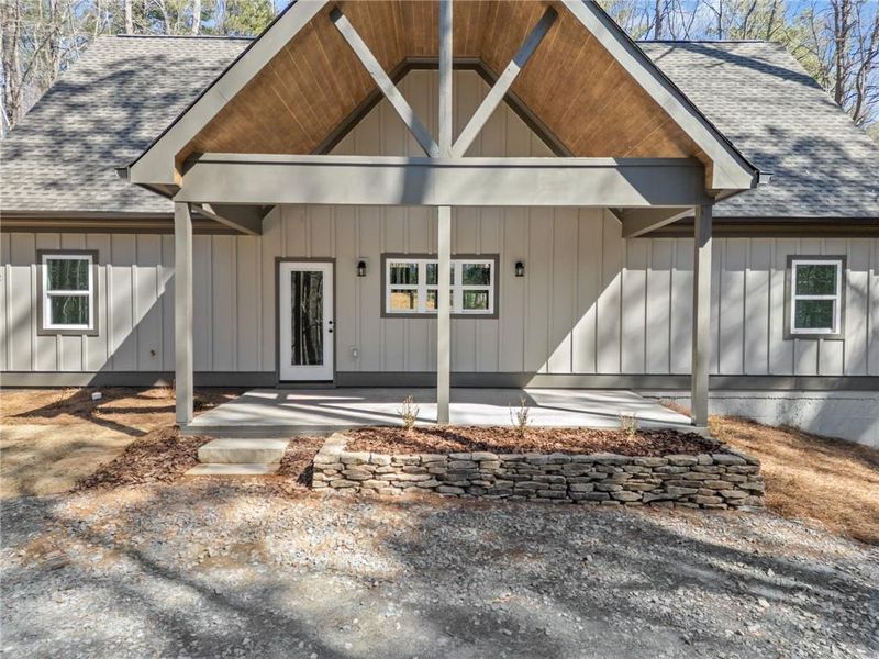 Exterior details and patio area of a home in , Ellijay (Image 23).