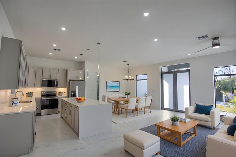 Furnished interior view inside a new home in , Port Charlotte (Image 8). Furnished interior view inside a new home in , Port Charlotte (Image 8).