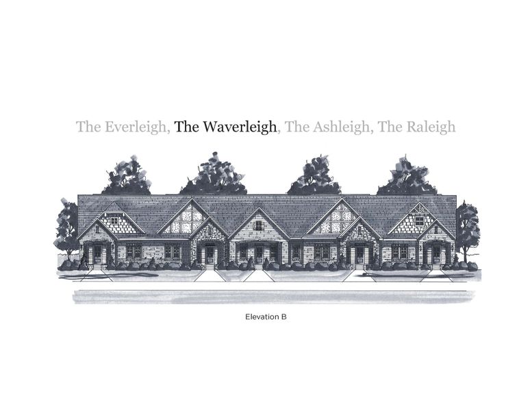 Representative exterior photo of a completed home built from the The Waverleigh Courtyard Cottage by Goodall Homes in The Cottages at Waters Edge, Franklin, TN (Image 36).