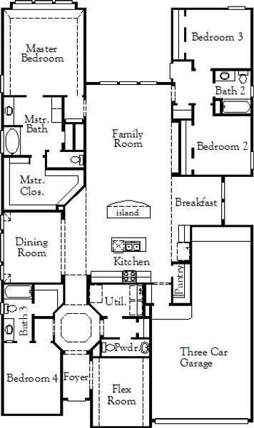 2D floor plan layout of this home in The Meadows at Imperial Oaks, Conroe, TX (Image 2). 2D floor plan layout of this home in The Meadows at Imperial Oaks, Conroe, TX (Image 2).