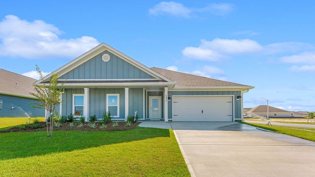 Representative exterior photo of a completed home built from the The Victoria by D.R. Horton in Titus Park, Panama City, FL (Image 17).