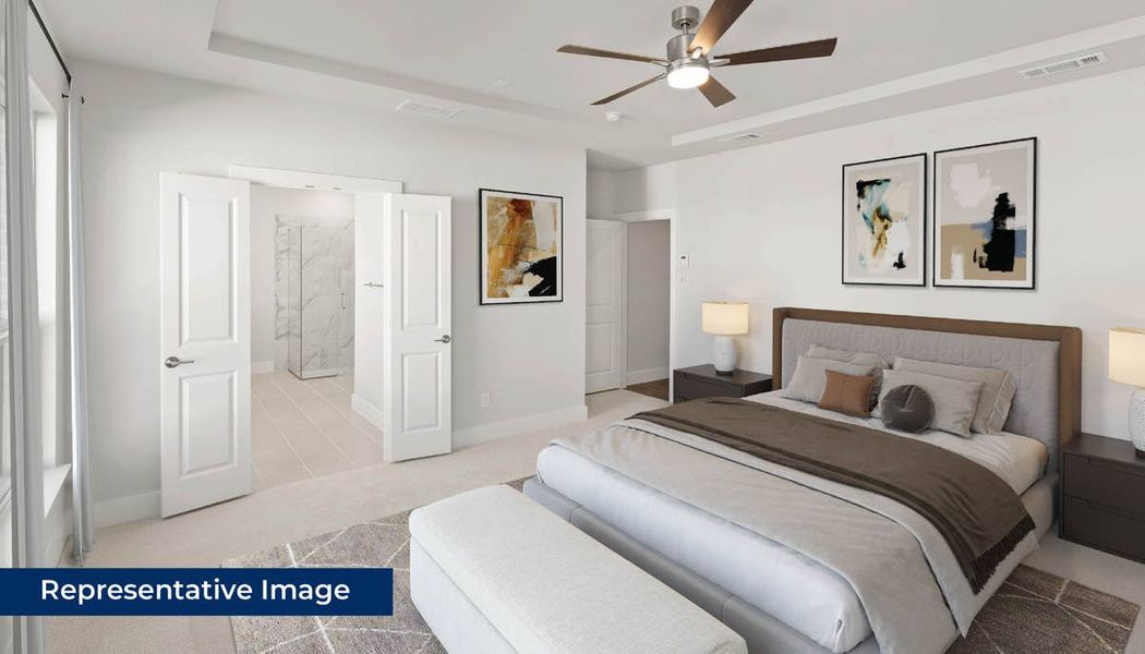 Representative furnished interior of a home built from the Anatole R (w/Media or 6 Bedroom Option) by First Texas Homes in Trails at Cottonwood Creek, Rowlett (Image 9).