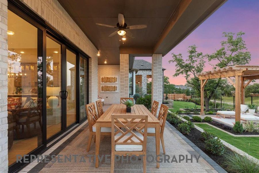 Exterior details and patio area of a home in Myrtle Creek, Waxahachie (Image 2).
