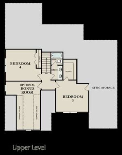 2D floor plan layout for the Grovetown by Dustin Shaw Homes in Durham Estates, Sharpsburg, GA (Image 30).
