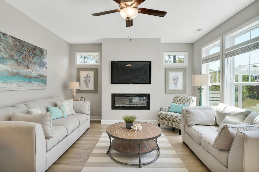 Representative furnished interior of a home built from the Portico by McKee Homes in The Cottages at 78 North, Sanford (Image 9).