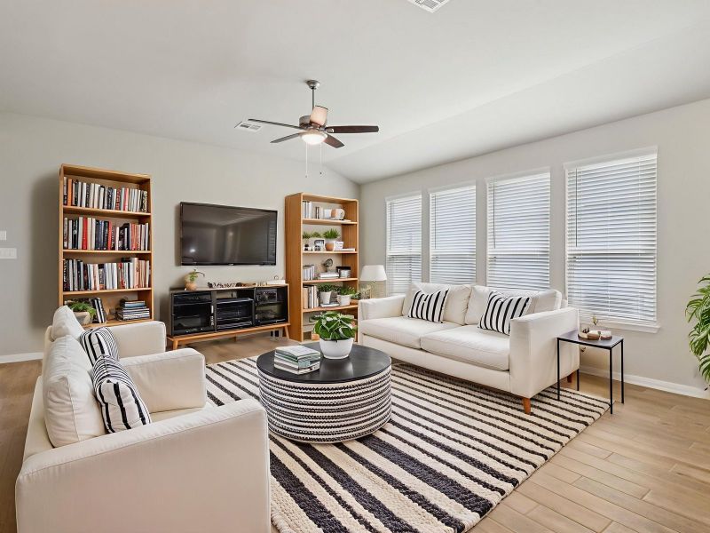 Furnished interior view inside a new home in Arcadia Ridge - Premier Series, San Antonio (Image 3). Furnished interior view inside a new home in Arcadia Ridge - Premier Series, San Antonio (Image 3).