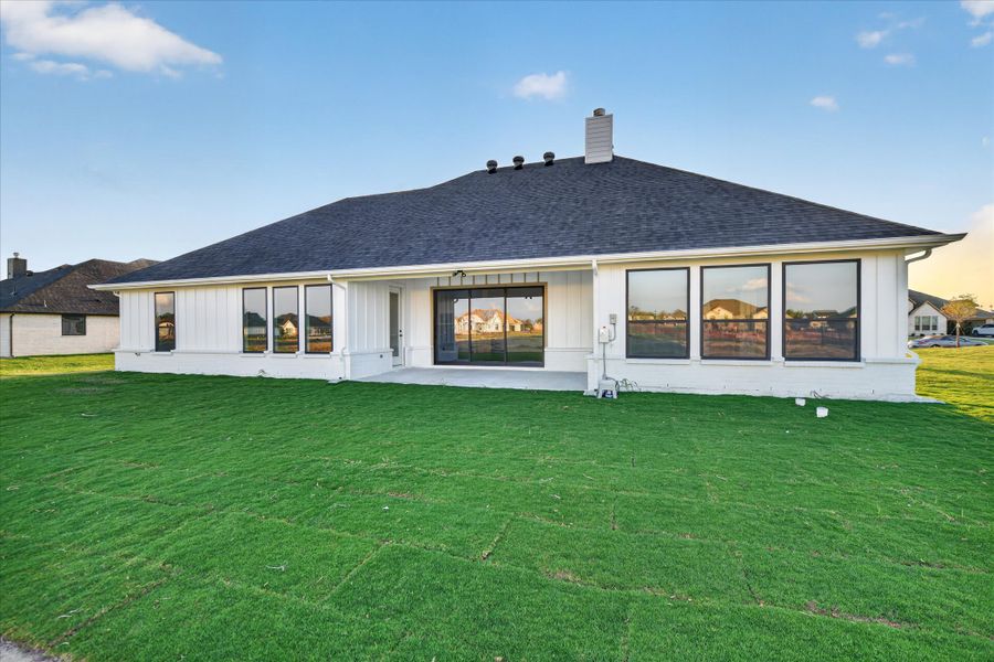 Front exterior of a new home in Paloma Ranches, Justin, TX, highlighting curb appeal (Image 25).