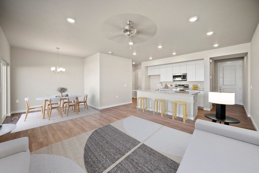 Representative furnished interior of a home built from the Palmer by View Homes in Aspen Meadows – Townhomes, Colorado Springs (Image 19).