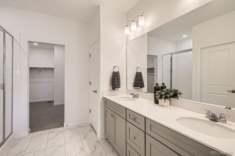 Furnished interior view inside a new home in Single Family Homes at Anthology North, Parker (Image 6). Furnished interior view inside a new home in Single Family Homes at Anthology North, Parker (Image 6).
