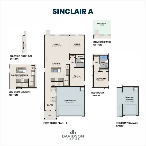 2D floor plan layout for the The Sinclair B by Davidson Homes LLC in Greene Farm, Cartersville, GA (Image 2). 2D floor plan layout for the The Sinclair B by Davidson Homes LLC in Greene Farm, Cartersville, GA (Image 2).