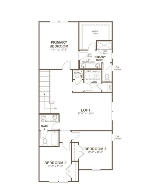 2D floor plan layout of this home in Seasons at Asher's Landing, Jacksonville, FL (Image 4).