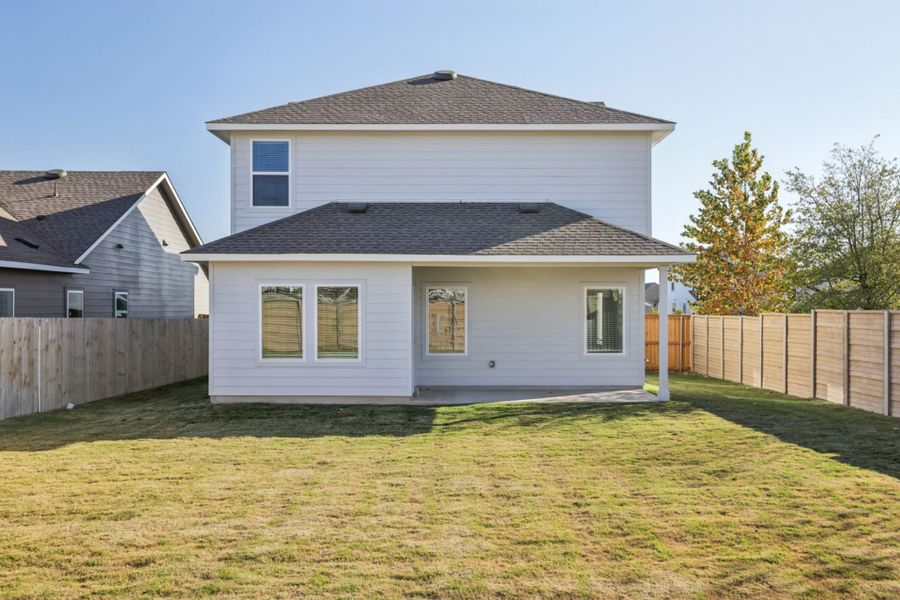 Exterior details and patio area of a home in Sonterra, Jarrell (Image 17).