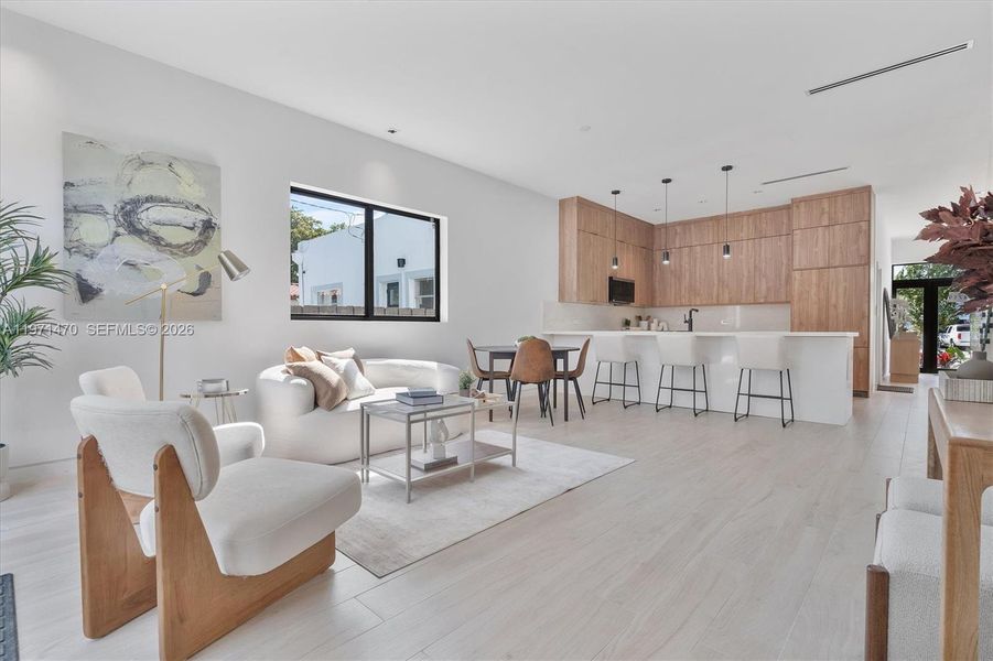 Furnished interior view inside a new home in , Miami (Image 16). Furnished interior view inside a new home in , Miami (Image 16).