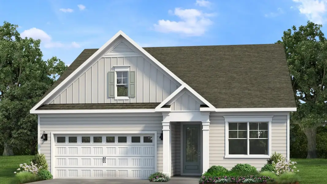 Representative exterior photo of a completed home built from the Aria by D.R. Horton in The Sanctuary at East Argent, Ridgeland, SC (Image 5).