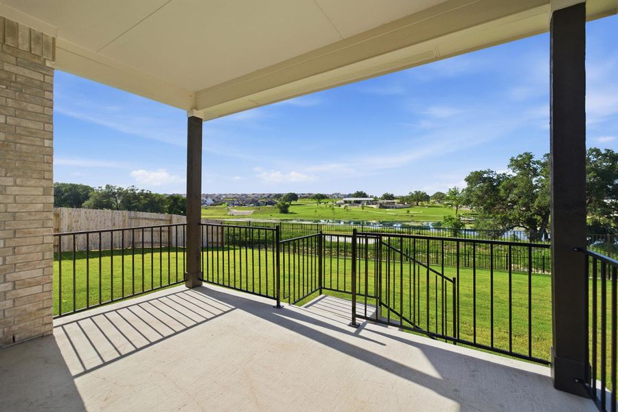 Exterior details and patio area of a home in Lariat, Liberty Hill (Image 4). Exterior details and patio area of a home in Lariat, Liberty Hill (Image 4).