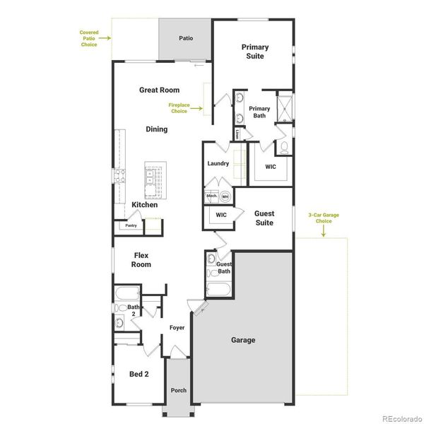 2D floor plan layout of this home in , Aurora, CO (Image 2).