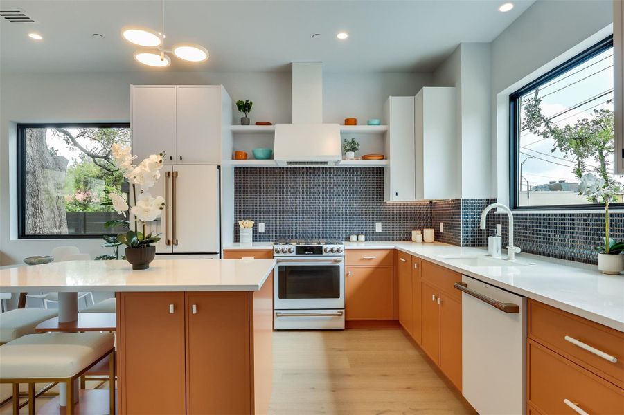 It’s all in the details—from the Zephyr vent hood to the microwave drawer, every inch of this kitchen is optimized for a seamless flow