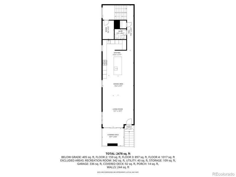 2D floor plan layout of this home in , Denver, CO (Image 5).