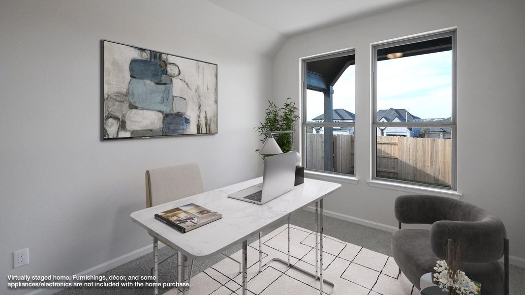 Furnished interior view inside a new home in Crosswinds 40', Kyle (Image 8).