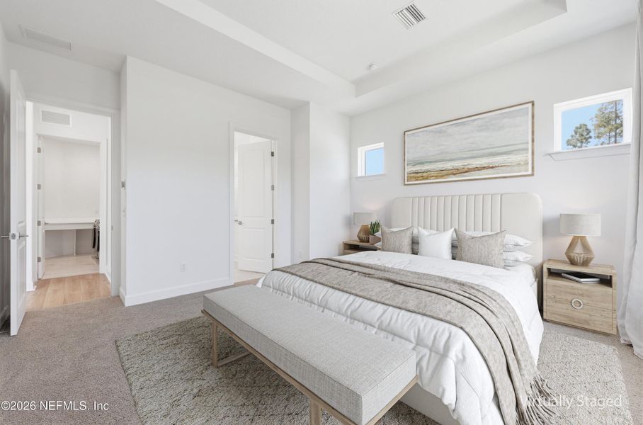 Furnished interior view inside a new home in Crosswinds 40’, Ponte Vedra (Image 17).