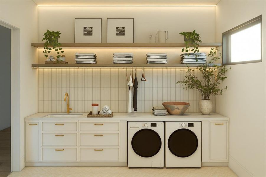 Furnished interior view inside a new home in , Dallas (Image 11).