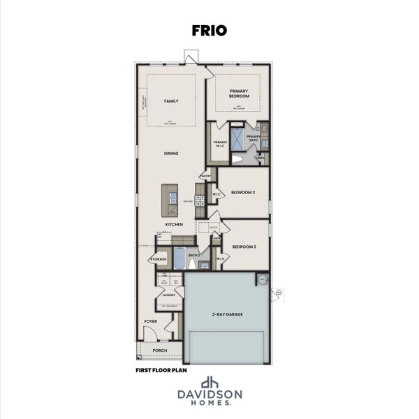 2D floor plan layout for the The Frio by Davidson Homes LLC in Windmill Estates, Magnolia, TX (Image 2).