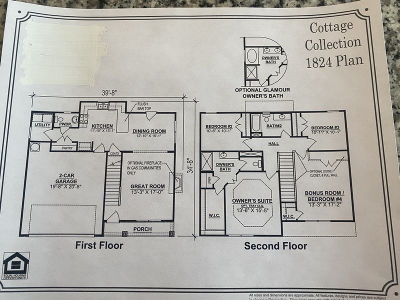 2D floor plan layout of this home in Salem Landing, Rockvale, TN (Image 1).