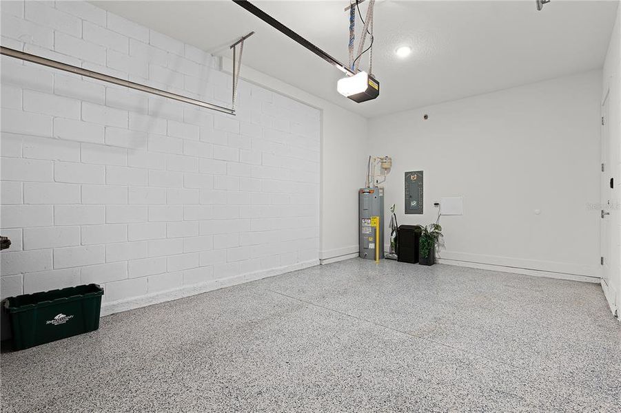 Garage with epoxy flooring Garage with epoxy flooring