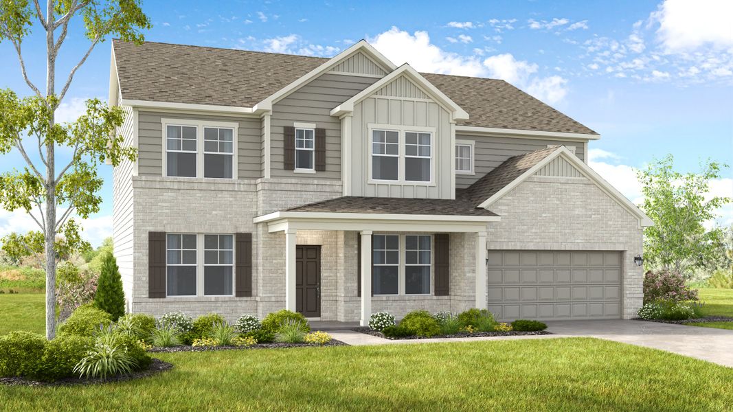 Representative exterior photo of a completed home built from the Easton by Taylor Morrison in Reserve at Hickory Walk, Kennesaw, GA (Image 1).