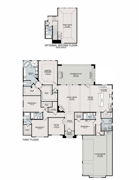 Cheyenne Floor Plan Layout in Audubon 80's, Magnolia | Sitterle Homes