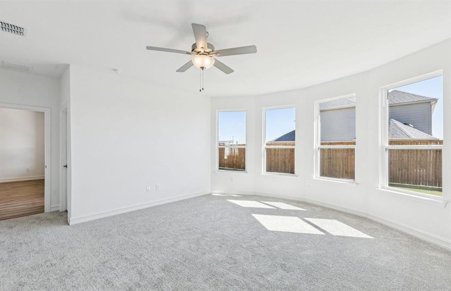 Spacious owner's suite with bay windows Spacious owner's suite with bay windows