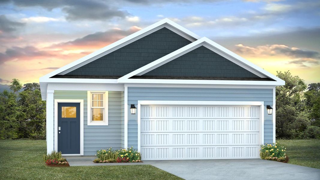 Representative exterior photo of a completed home built from the Downing by D.R. Horton in Mariners Reach, Bolivia, NC (Image 2). Representative exterior photo of a completed home built from the Downing by D.R. Horton in Mariners Reach, Bolivia, NC (Image 2).