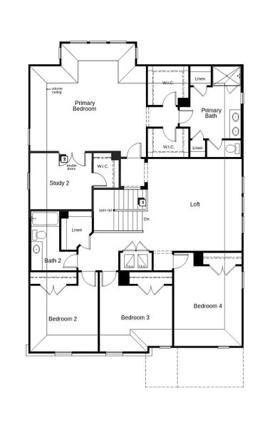2D floor plan layout of this home in River Bluff, Leander, TX (Image 3).