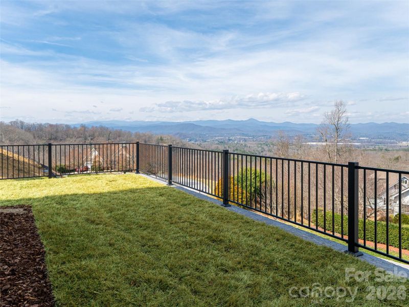 Fenced Terrace Level Yard with amazing mountain views
