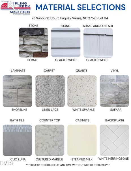 Material Color Selection Material Color Selection