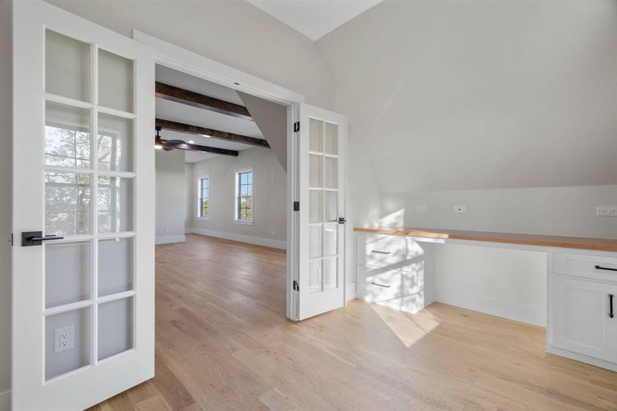 Office with two built-in desks