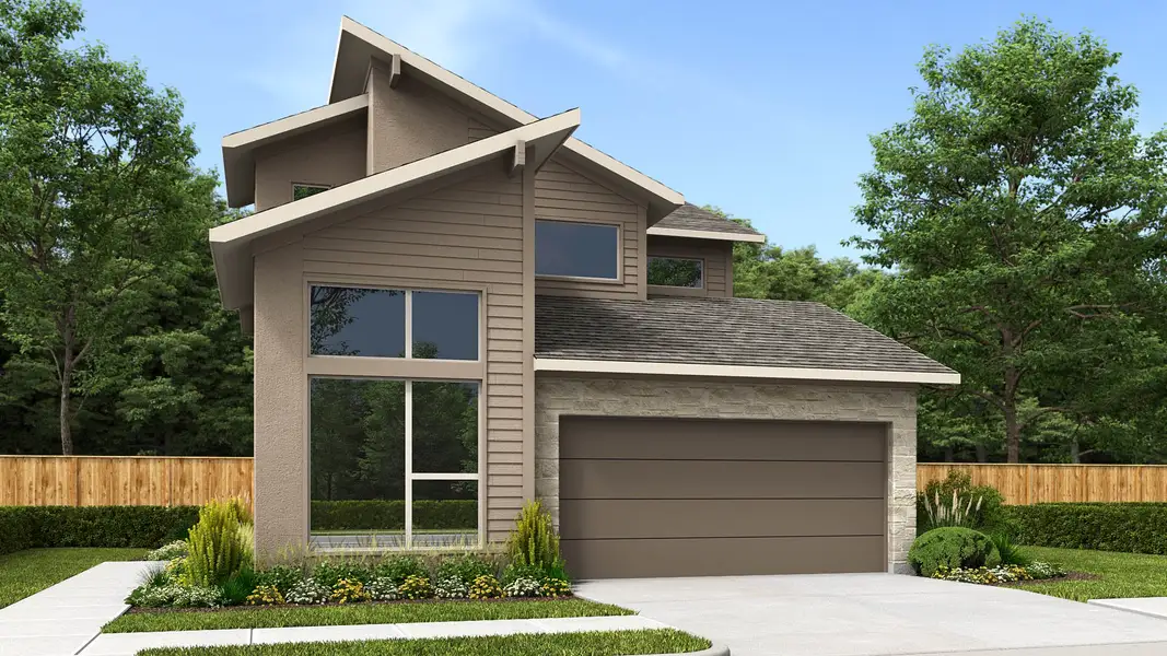 Representative exterior photo of a completed home built from the 2463E by Perry Homes in Legacy at Lake Dunlap, New Braunfels, TX (Image 3). Representative exterior photo of a completed home built from the 2463E by Perry Homes in Legacy at Lake Dunlap, New Braunfels, TX (Image 3).