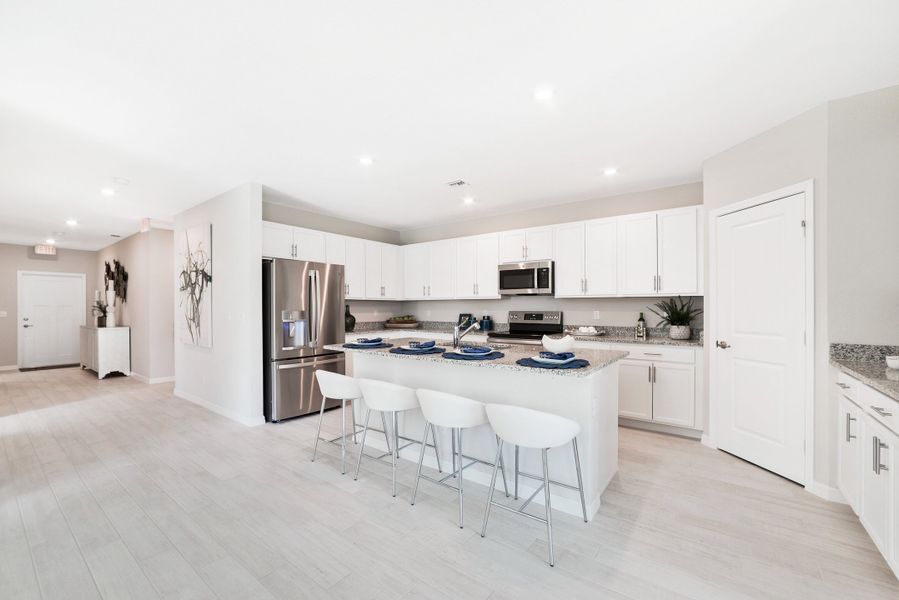 Kitchen with corner pantry