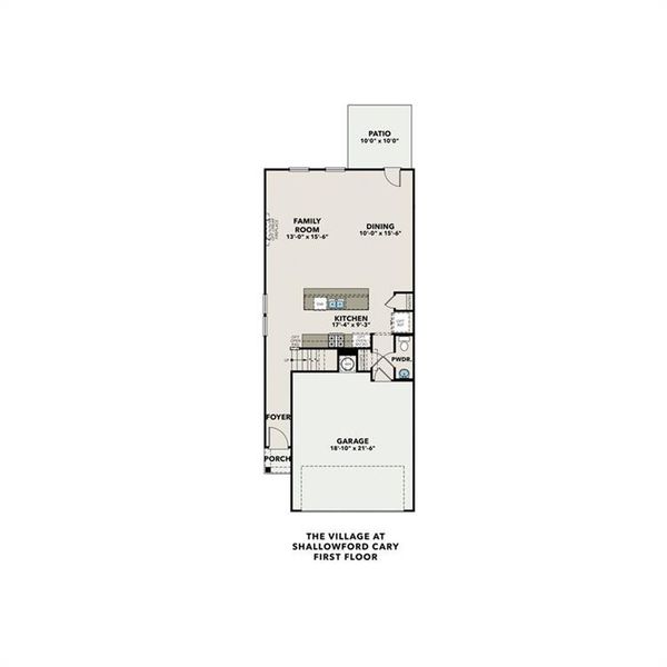 2D floor plan layout of this home in The Village at Shallowford, Kennesaw, GA (Image 4).